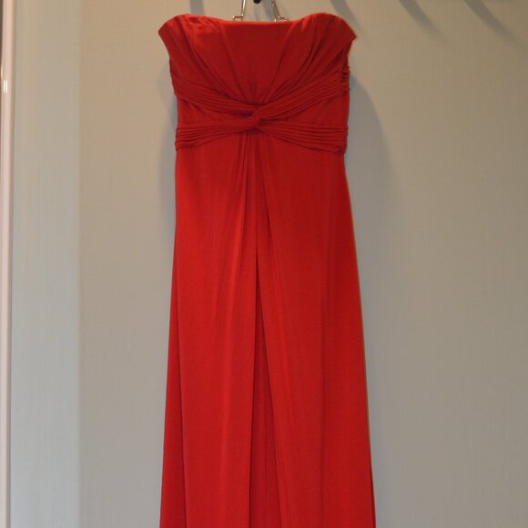 BCBGMaxAzria Red Strapless Floor length Gown - Picture 13 of 14